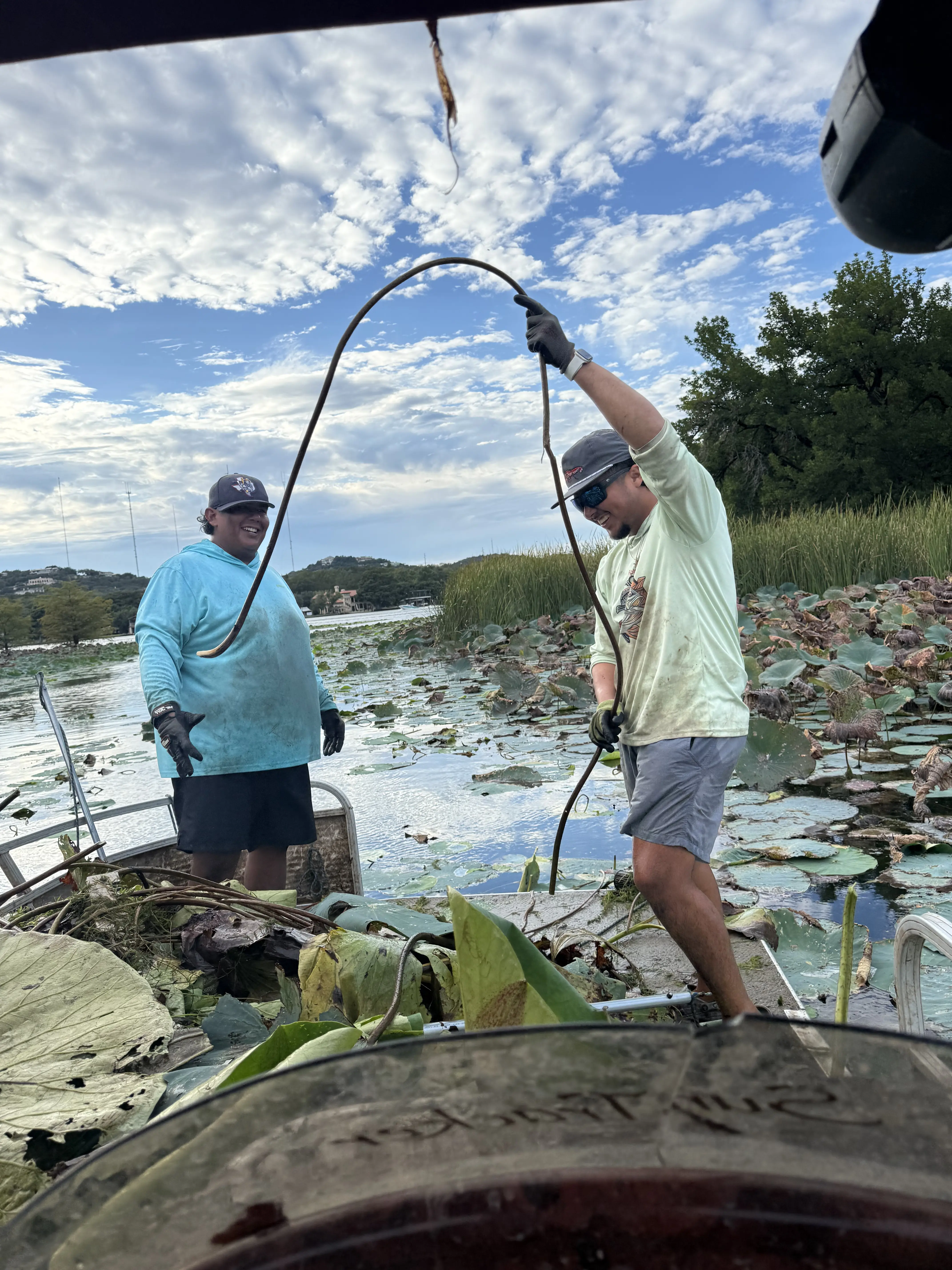 Austin Lake Management team member working on Lake Austin